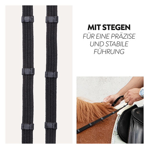 Safety belt reins with magnet "NoPanic"