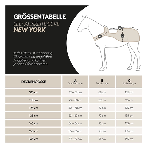 Wasserdichte LED-Ausreitdecke 0g "New York" (1200D)