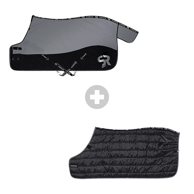 helsinki decke grau mit 250 gramm fuellung vonsunride im set mit der schwarzen 150 gramm unterdecke