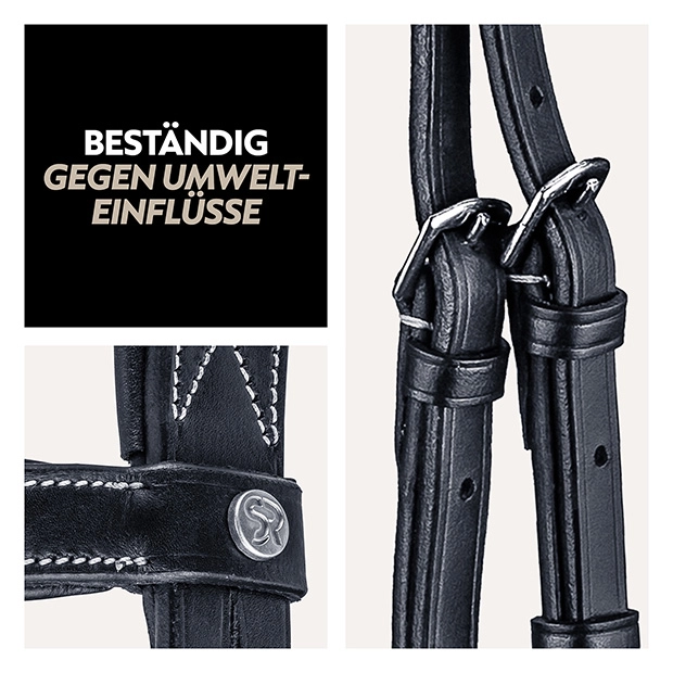 Englisch kombinierte Trense "London" mit Zügel