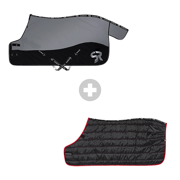 helsinki decke grau mit 250 gramm fuellung vonsunride im set mit der schwarzen 300 gramm unterdecke