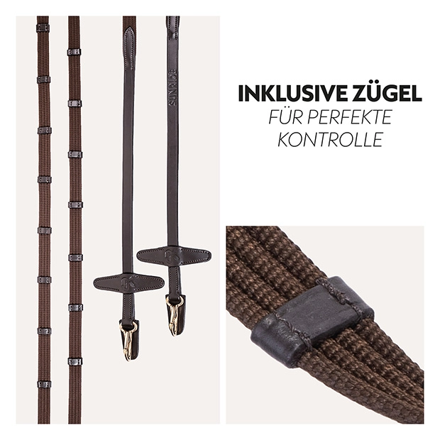 English combined bridle "Berlin" with reins